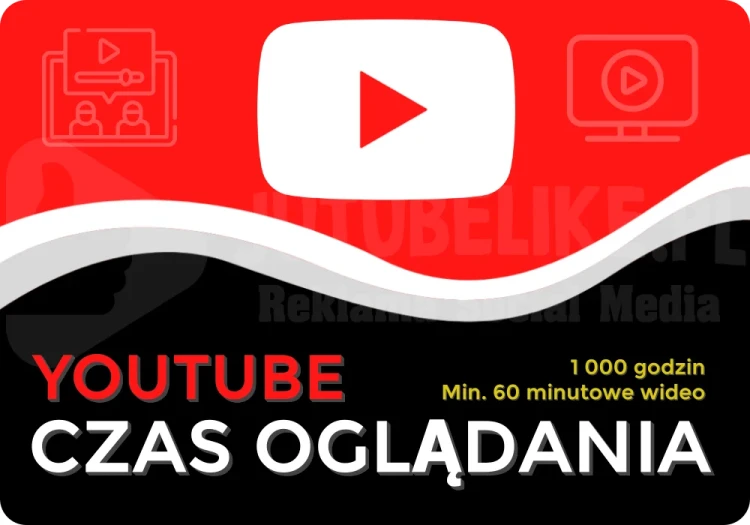 Pakiet 1000 godzn Czas oglądania na YouTube kup teraz na sklep-jutubelike
